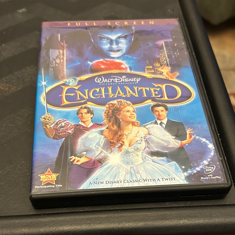 Disney Enchanted DVD with Blue and Gold Cover